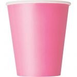 Paper Cups 8pk Hot Pink Solid Colour 31396