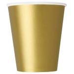 Paper Cups 8pk Gold Solid Colour 3326