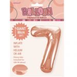 86CM (34″) Rose Gold Number 7 Giant Jumbo Numeral Helium Foil Balloon 50647