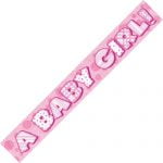 “A Baby Girl” Prism Banner Baby Shower Girls Pink 10876