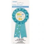 Mum To Be Award Ribbon Badge Baby Shower Boys Blue 13918