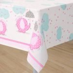 Table Cover Umbrellaphant Baby Shower Girls Pink Tablecloth 41653