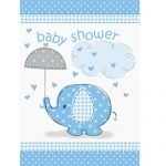 Umbrellaphant Baby Shower Boys Blue 8 Party Invitations With Envelopes 41714