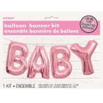 Letter Foil Balloons Banner Kit Baby Shower Girls Pink Party Decorations 53684
