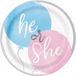 Small Paper Plates 8pk Gender Reveal Party Tableware 76084
