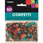 50th Birthday Confetti Table Decorations Multi-colour 45865