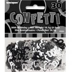 30th Birthday Confetti Table Decorations Glitz Black Silver 55224