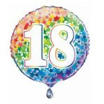 18th Birthday Rainbow Stars Foil Balloon 45cm 55781