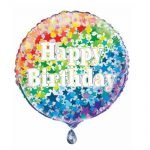 Happy Birthday Rainbow Stars Foil Balloon 45cm 55789