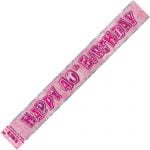 40th Birthday Glitz Pink Silver Foil Banner 3.6m 90115