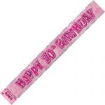 70th Birthday Glitz Pink Silver Foil Banner 3.6m 90119