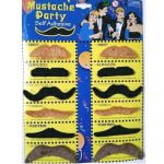 Multi-Colour Fake Moustaches Mustaches Self-Adhesive Set 12pcs