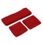 Red 80’S Cotton Wristbands Headband Sweatbands Set 14900-03