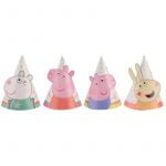 Mini Party Hats 8CM 8pk Peppa Pig Paper Cone Hats 251078