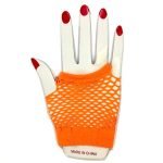 Orange Short Fishnet Finger-less Gloves 1980’S Party Accessories