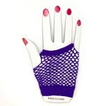 Purple Short Fishnet Finger-less Gloves 1980’S Party Accessories