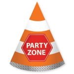 Party Hats 8pk Construction Paper Traffic Cone Hats E4967