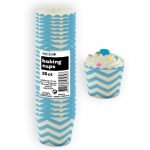 Chevron Powder Blue 25pk Paper Baking Cups 47279
