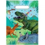 Party Bags 8pk Dino Dinosaurs Favour Loot Lolly Bags E7225