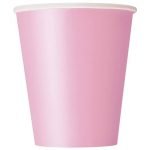 Paper Cups 8pk Lovely Pink Solid Colour Cups 30882