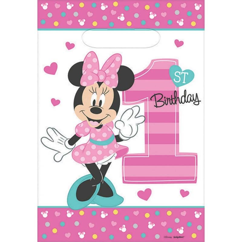Disney Minnie Mouse 1st Birthday Party Bags 8pk - Nexta Party