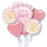 Bouquet Balloons 5pk It’s A Girl Pink Girls Baby Shower 1484801