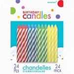 Sparkle Candles 24pk Assorted Primary Colours 170002