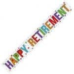 Foil Banner 2.7M Happy Retirement Decorations 9900051