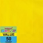 Lunch Napkins 50pk Yellow Solid Colour Luncheon Serviettes 31842