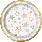 Small Plates 18CM 8pk Twinkle Little Star Baby Shower 1st Birthday 72414