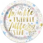Large Plates 23CM 8pk Twinkle Little Star Baby Shower 1st Birthday 72415