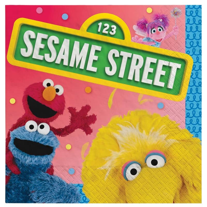 Sesame Street Beverage Napkins 16pk Small Serviettes