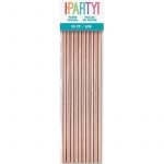 Paper Straws 10pk Rose Gold Colour Paper Drinking Straws 62905