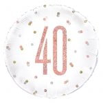 Foil Balloon 45CM 40th Birthday Rose Gold 84903