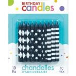 Candles 10pk Black White Assorted Birthday Candles 170132