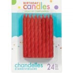 Candles 24pk Red Spiral Glitter Birthday Candles 170429