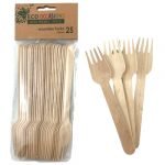 Wooden Forks 25pk Cutlery Pack 460587