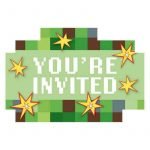 Party Invitations 8pk TNT Minecraft Style 491778