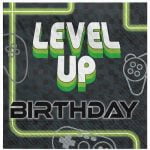 Lunch Napkins 16pk Level Up Gaming Party Serviettes 512948