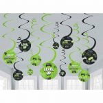 Hanging Swirl Decorations 12pk Level Up Gaming Party 672948