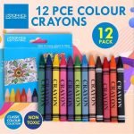 Crayons 9CM 12pk Assorted Colours 211630