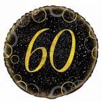 Foil Balloon 45CM 60th Birthday Black And Gold 55837