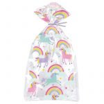 Cello Bags 20pk Unicorn Lolly Treat Favour Party Bags 63394