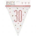 30th Birthday Foil Bunting Flag Banner 2.74M Rose Gold Prismatic 84840