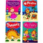 Activity Books 4pk Dinosaur Princess Fairy Pirates 224944