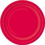 Paper Plates 23CM 8pk Red Solid Colour 3125