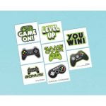 Fake Tattoos 8PCS Level Up Gaming Party Favours 3901487