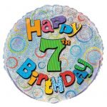 Foil Balloon 45CM Happy 7th Birthday Prismatic 55497