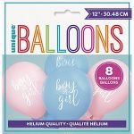 Latex Balloons 30CM 8pk Gender Reveal Baby Shower 76095