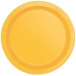Paper Plates 23CM 8pk Yellow Solid Colour 3185